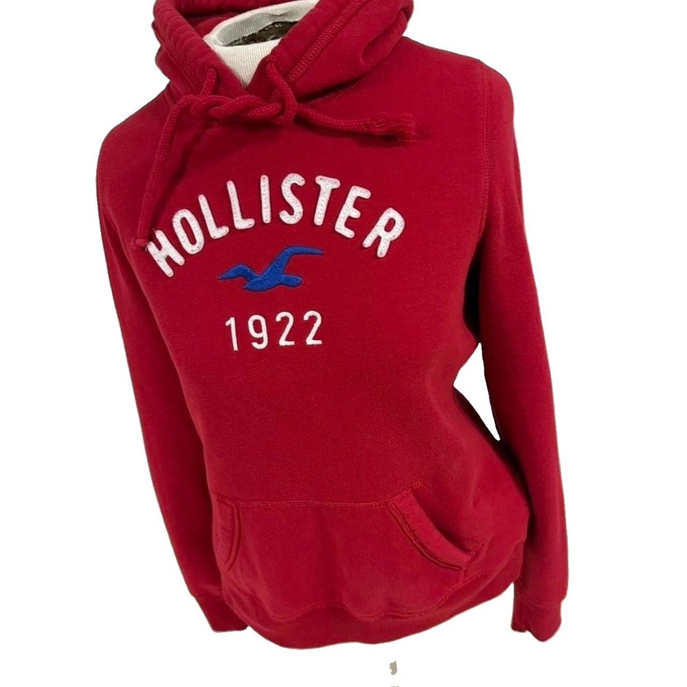 Hollister red hoodie Women's size Large Cotton Polyester VTG